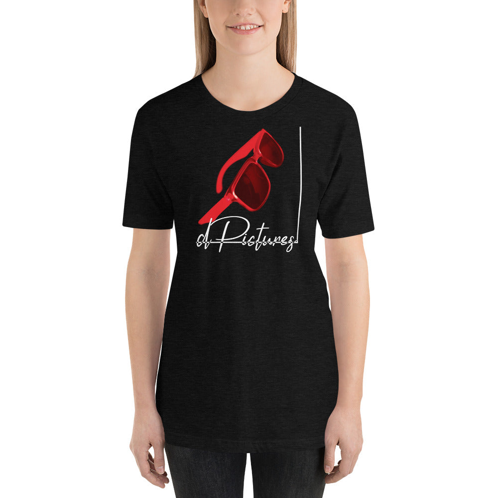 dPictures Brille Rot - Kurzärmeliges Unisex-T-Shirt