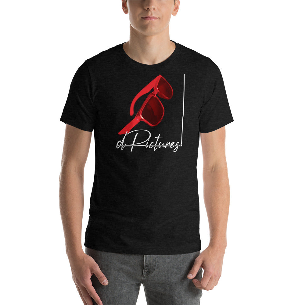 dPictures Brille Rot - Kurzärmeliges Unisex-T-Shirt