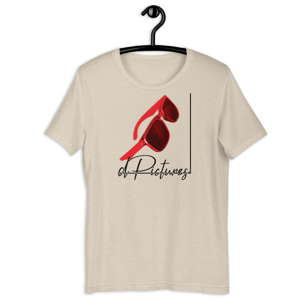 dPictures Brille Rot - Kurzärmeliges Unisex-T-Shirt