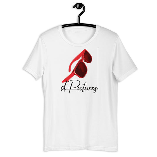 dPictures Brille Rot - Kurzärmeliges Unisex-T-Shirt